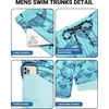 COOFANDY 2 in 1 Mens Swim Trunks 7 Inch Swim Shorts Swim Suits Board Shorts | 7 Inch，Quick Dry Fabric，Drawstring with Elastic Waist，Cooling Compression Liner with an Extra Pocket, Athletic Fit(Blue Whale)