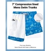 COOFANDY 2 in 1 Mens Swim Trunks 7 Inch Swim Shorts Swim Suits Board Shorts | 7 Inch，Quick Dry Fabric，Drawstring with Elastic Waist，Cooling Compression Liner with an Extra Pocket, Athletic Fit(Blue Coconut)