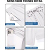 COOFANDY 2 in 1 Mens Swim Trunks 7 Inch Swim Shorts Swim Suits Board Shorts | 7 Inch，Quick Dry Fabric，Drawstring with Elastic Waist，Cooling Compression Liner with an Extra Pocket, Athletic Fit(White)