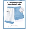 COOFANDY 2 in 1 Mens Swim Trunks 7 Inch Swim Shorts Swim Suits Board Shorts | 7 Inch，Quick Dry Fabric，Drawstring with Elastic Waist，Cooling Compression Liner with an Extra Pocket, Athletic Fit(Light Blue)