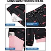 COOFANDY 2 in 1 Mens Swim Trunks 7 Inch Swim Shorts Swim Suits Board Shorts | 7 Inch，Quick Dry Fabric，Drawstring with Elastic Waist，Cooling Compression Liner with an Extra Pocket, Athletic Fit(Pinkshark Black)