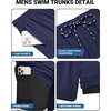 COOFANDY 2 in 1 Mens Swim Trunks 7 Inch Swim Shorts Swim Suits Board Shorts | 7 Inch，Quick Dry Fabric，Drawstring with Elastic Waist，Cooling Compression Liner with an Extra Pocket, Athletic Fit(Navy Bule)