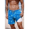 COOFANDY 2 in 1 Mens Swim Trunks 7 Inch Swim Shorts Swim Suits Board Shorts | 7 Inch，Quick Dry Fabric，Drawstring with Elastic Waist，Cooling Compression Liner with an Extra Pocket, Athletic Fit(Blue Coconut)