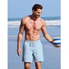 COOFANDY 2 in 1 Mens Swim Trunks 7 Inch Swim Shorts Swim Suits Board Shorts | 7 Inch，Quick Dry Fabric，Drawstring with Elastic Waist，Cooling Compression Liner with an Extra Pocket, Athletic Fit(Blue Stripe)