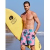 COOFANDY 2 in 1 Mens Swim Trunks 7 Inch Swim Shorts Swim Suits Board Shorts | 7 Inch，Quick Dry Fabric，Drawstring with Elastic Waist，Cooling Compression Liner with an Extra Pocket, Athletic Fit(Pink Tree)