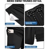 COOFANDY 2 in 1 Mens Swim Trunks 7 Inch Swim Shorts Swim Suits Board Shorts | 7 Inch，Quick Dry Fabric，Drawstring with Elastic Waist，Cooling Compression Liner with an Extra Pocket, Athletic Fit(Black)