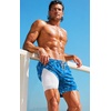 COOFANDY 2 in 1 Mens Swim Trunks 7 Inch Swim Shorts Swim Suits Board Shorts | 7 Inch，Quick Dry Fabric，Drawstring with Elastic Waist，Cooling Compression Liner with an Extra Pocket, Athletic Fit(Blue Coconut)