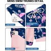 COOFANDY 2 in 1 Mens Swim Trunks 7 Inch Swim Shorts Swim Suits Board Shorts | 7 Inch，Quick Dry Fabric，Drawstring with Elastic Waist，Cooling Compression Liner with an Extra Pocket, Athletic Fit(Blue Pink Flamingo)