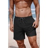 COOFANDY 2 in 1 Mens Swim Trunks 7 Inch Swim Shorts Swim Suits Board Shorts | 7 Inch，Quick Dry Fabric，Drawstring with Elastic Waist，Cooling Compression Liner with an Extra Pocket, Athletic Fit(Black)