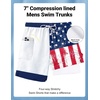 COOFANDY 2 in 1 Mens Swim Trunks 7 Inch Swim Shorts Swim Suits Board Shorts | 7 Inch，Quick Dry Fabric，Drawstring with Elastic Waist，Cooling Compression Liner with an Extra Pocket, Athletic Fit(Navy National Flag)