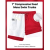 COOFANDY 2 in 1 Mens Swim Trunks 7 Inch Swim Shorts Swim Suits Board Shorts | 7 Inch，Quick Dry Fabric，Drawstring with Elastic Waist，Cooling Compression Liner with an Extra Pocket, Athletic Fit(Red)