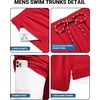 COOFANDY 2 in 1 Mens Swim Trunks 7 Inch Swim Shorts Swim Suits Board Shorts | 7 Inch，Quick Dry Fabric，Drawstring with Elastic Waist，Cooling Compression Liner with an Extra Pocket, Athletic Fit(Red)