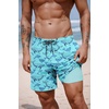 COOFANDY 2 in 1 Mens Swim Trunks 7 Inch Swim Shorts Swim Suits Board Shorts | 7 Inch，Quick Dry Fabric，Drawstring with Elastic Waist，Cooling Compression Liner with an Extra Pocket, Athletic Fit(Blue Whale)
