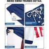 COOFANDY 2 in 1 Mens Swim Trunks 7 Inch Swim Shorts Swim Suits Board Shorts | 7 Inch，Quick Dry Fabric，Drawstring with Elastic Waist，Cooling Compression Liner with an Extra Pocket, Athletic Fit(Navy National Flag)