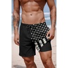COOFANDY 2 in 1 Mens Swim Trunks 7 Inch Swim Shorts Swim Suits Board Shorts | 7 Inch，Quick Dry Fabric，Drawstring with Elastic Waist，Cooling Compression Liner with an Extra Pocket, Athletic Fit(Black American Flag)