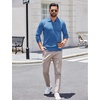COOFANDY Long Sleeve Polo Shirts for Men Pullover Sweaters Knit Polo Shirt | Vintage V-Neck Polo,Retro Open Collar,Soft Breathable Knit,Stretch Ribbed Cuffs & Hem,Vacation Casual Style,Business(Dark Blue)