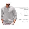 COOFANDY Long Sleeve Polo Shirts for Men Pullover Sweaters Knit Polo Shirt | Vintage V-Neck Polo,Retro Open Collar,Soft Breathable Knit,Stretch Ribbed Cuffs & Hem,Vacation Casual Style,Business(Light Gray)