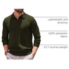 COOFANDY Long Sleeve Polo Shirts for Men Pullover Sweaters Knit Polo Shirt | Vintage V-Neck Polo,Retro Open Collar,Soft Breathable Knit,Stretch Ribbed Cuffs & Hem,Vacation Casual Style,Business(Dark Green)