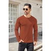 COOFANDY Mens Long Sleeve Shirts Thermal T-Shirt Slim Fit Crewneck Sweater Knitted Pullover Shirt(Caramel)
