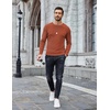 COOFANDY Mens Long Sleeve Shirts Thermal T-Shirt Slim Fit Crewneck Sweater Knitted Pullover Shirt(Caramel)