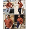 COOFANDY Mens Long Sleeve Shirts Thermal T-Shirt Slim Fit Crewneck Sweater Knitted Pullover Shirt(Caramel)