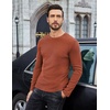 COOFANDY Mens Long Sleeve Shirts Thermal T-Shirt Slim Fit Crewneck Sweater Knitted Pullover Shirt(Caramel)