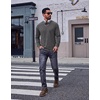 COOFANDY Mens Long Sleeve Tee Shirts Cotton Vintage Washed T Shirts Relaxed Fit Basic Tees(Black & Dark Grey)