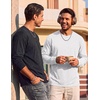 COOFANDY Mens Long Sleeve Tee Shirts Cotton Vintage Washed T Shirts Relaxed Fit Basic Tees(Black & White)