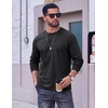 COOFANDY Mens Long Sleeve Tee Shirts Cotton Vintage Washed T Shirts Relaxed Fit Basic Tees(Black)