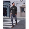 COOFANDY Mens Long Sleeve Tee Shirts Cotton Vintage Washed T Shirts Relaxed Fit Basic Tees(Black)