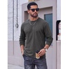 COOFANDY Mens Long Sleeve Tee Shirts Cotton Vintage Washed T Shirts Relaxed Fit Basic Tees(Dark Grey)