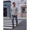COOFANDY Mens Long Sleeve Tee Shirts Cotton Vintage Washed T Shirts Relaxed Fit Basic Tees(Light Grey)