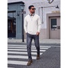 COOFANDY Mens Long Sleeve Tee Shirts Cotton Vintage Washed T Shirts Relaxed Fit Basic Tees(White)