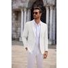 COOFANDY Mens Sport Coats Casual Knit Blazer Two Button Suit Jacket | Modern Slim-fit Silhouette with Structured Shoulders,Stretch Comfort & Versatile Style for Weddings,Business or Daily Wear(White)