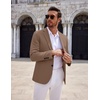 COOFANDY Mens Sport Coats Casual Knit Blazer Two Button Suit Jacket | Modern Slim-fit Silhouette with Structured Shoulders,Stretch Comfort & Versatile Style for Weddings,Business or Daily Wear(Coffee)