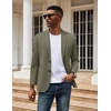 COOFANDY Mens Sport Coats Casual Knit Blazer Two Button Suit Jacket | Modern Slim-fit Silhouette with Structured Shoulders,Stretch Comfort & Versatile Style for Weddings,Business or Daily Wear(Olive Green)