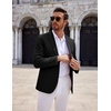 COOFANDY Mens Sport Coats Casual Knit Blazer Two Button Suit Jacket | Modern Slim-fit Silhouette with Structured Shoulders,Stretch Comfort & Versatile Style for Weddings,Business or Daily Wear(Black)