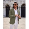 COOFANDY Mens Sport Coats Casual Knit Blazer Two Button Suit Jacket | Modern Slim-fit Silhouette with Structured Shoulders,Stretch Comfort & Versatile Style for Weddings,Business or Daily Wear(Olive Green)