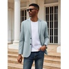 COOFANDY Mens Sport Coats Casual Knit Blazer Two Button Suit Jacket | Modern Slim-fit Silhouette with Structured Shoulders,Stretch Comfort & Versatile Style for Weddings,Business or Daily Wear(Light Blue)