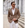 COOFANDY Mens Sport Coats Casual Knit Blazer Two Button Suit Jacket | Modern Slim-fit Silhouette with Structured Shoulders,Stretch Comfort & Versatile Style for Weddings,Business or Daily Wear(Coffee)