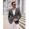 COOFANDY Mens Sport Coats Casual Knit Blazer Two Button Suit Jacket | Modern Slim-fit Silhouette with Structured Shoulders,Stretch Comfort & Versatile Style for Weddings,Business or Daily Wear(Dark Grey)