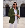 COOFANDY Mens Sport Coats Casual Knit Blazer Two Button Suit Jacket | Modern Slim-fit Silhouette with Structured Shoulders,Stretch Comfort & Versatile Style for Weddings,Business or Daily Wear(Dark Green)