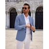 COOFANDY Mens Sport Coats Casual Knit Blazer Two Button Suit Jacket | Modern Slim-fit Silhouette with Structured Shoulders,Stretch Comfort & Versatile Style for Weddings,Business or Daily Wear(Blue)