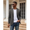 COOFANDY Mens Sport Coats Casual Knit Blazer Two Button Suit Jacket | Modern Slim-fit Silhouette with Structured Shoulders,Stretch Comfort & Versatile Style for Weddings,Business or Daily Wear(Dark Grey)