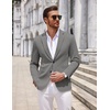COOFANDY Mens Sport Coats Casual Knit Blazer Two Button Suit Jacket | Modern Slim-fit Silhouette with Structured Shoulders,Stretch Comfort & Versatile Style for Weddings,Business or Daily Wear(Grey)