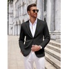COOFANDY Mens Sport Coats Casual Knit Blazer Two Button Suit Jacket | Modern Slim-fit Silhouette with Structured Shoulders,Stretch Comfort & Versatile Style for Weddings,Business or Daily Wear(Black)