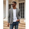 COOFANDY Mens Sport Coats Casual Knit Blazer Two Button Suit Jacket | Modern Slim-fit Silhouette with Structured Shoulders,Stretch Comfort & Versatile Style for Weddings,Business or Daily Wear(Grey)