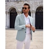 COOFANDY Mens Sport Coats Casual Knit Blazer Two Button Suit Jacket | Modern Slim-fit Silhouette with Structured Shoulders,Stretch Comfort & Versatile Style for Weddings,Business or Daily Wear(Light Blue)