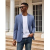 COOFANDY Mens Sport Coats Casual Knit Blazer Two Button Suit Jacket | Modern Slim-fit Silhouette with Structured Shoulders,Stretch Comfort & Versatile Style for Weddings,Business or Daily Wear(Blue)