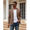 COOFANDY Mens Sport Coats Casual Knit Blazer Two Button Suit Jacket | Modern Slim-fit Silhouette with Structured Shoulders,Stretch Comfort & Versatile Style for Weddings,Business or Daily Wear(Coffee)